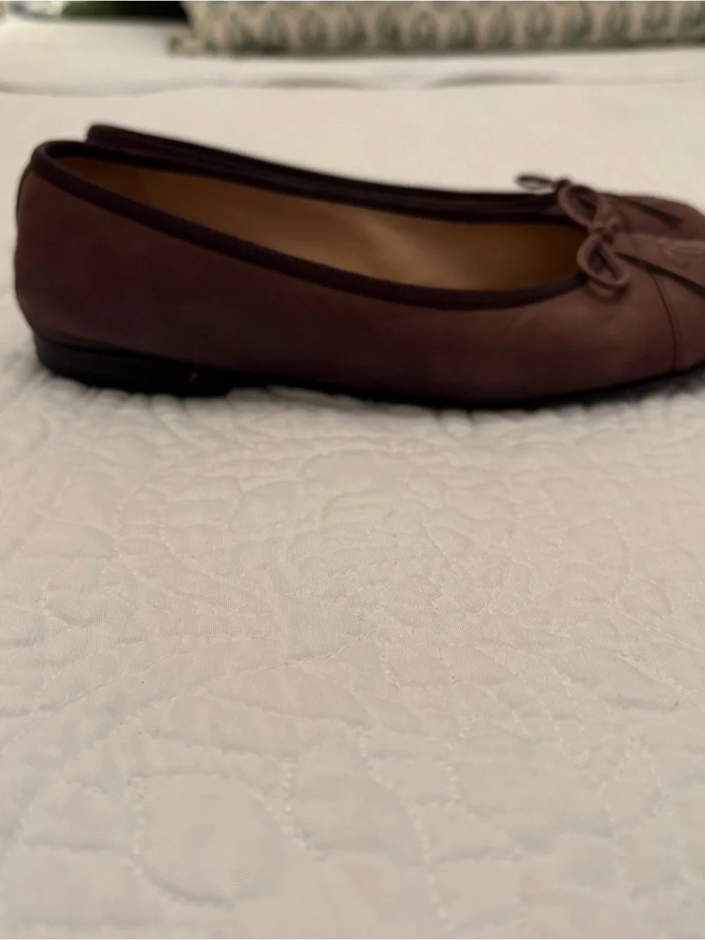 Chocolate brown chanel ballet flats size 37